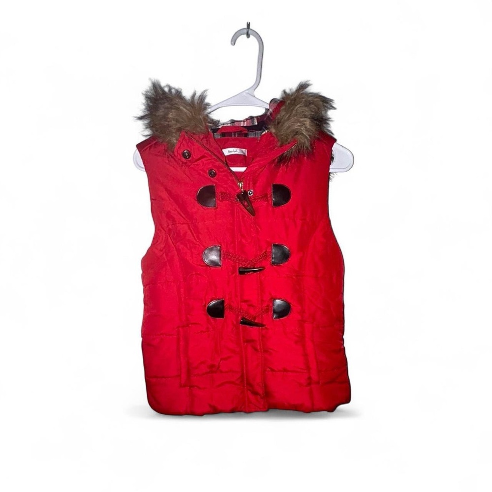 Papaya Winter Vest Womens White Down Filled Quilted Puffer Size Medium